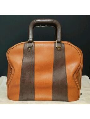 Vintage Bowling Bag Brown Tan Beige Retro Brown